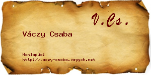 Váczy Csaba névjegykártya
